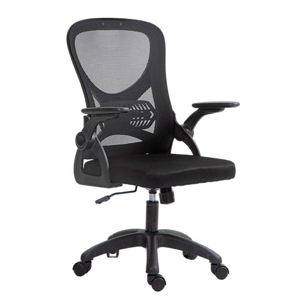 Cadeira Office Columbus com Tela Mesh Preta sem Encosto