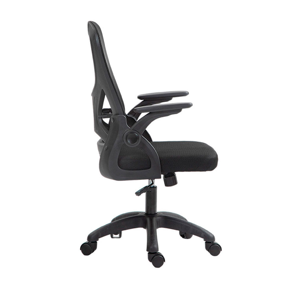 Cadeira Office Columbus com Tela Mesh Preta sem Encosto - Imagem 3