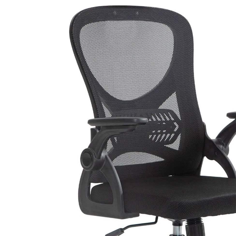 Cadeira Office Columbus com Tela Mesh Preta sem Encosto - Imagem 5