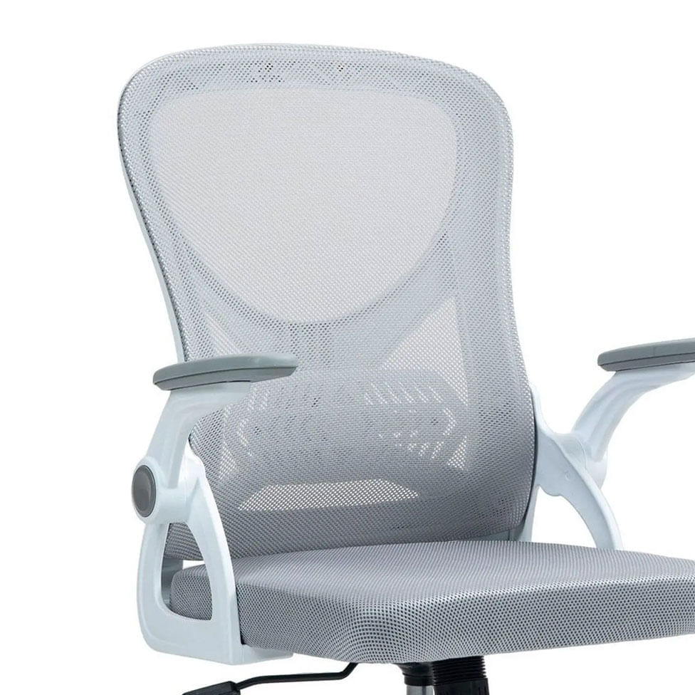 Cadeira Office Columbus com Tela Mesh Cinza sem Encosto - Imagem 7