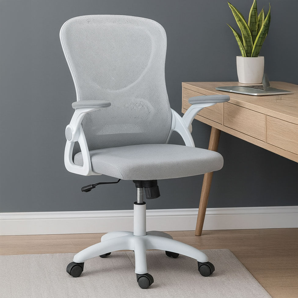 Cadeira Office Columbus com Tela Mesh Cinza sem Encosto - Imagem 8