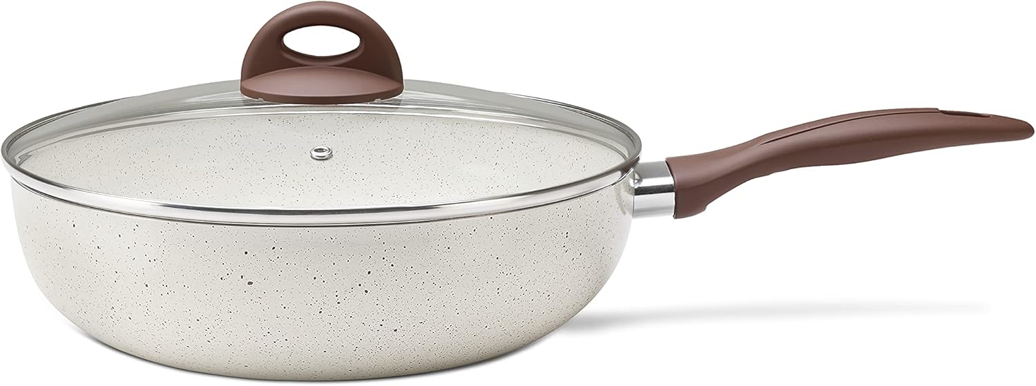 Panela Wok Brinox Ceramic Life Vanilla 28cm | Antiaderente, Indução e Sustentável - Imagem 2