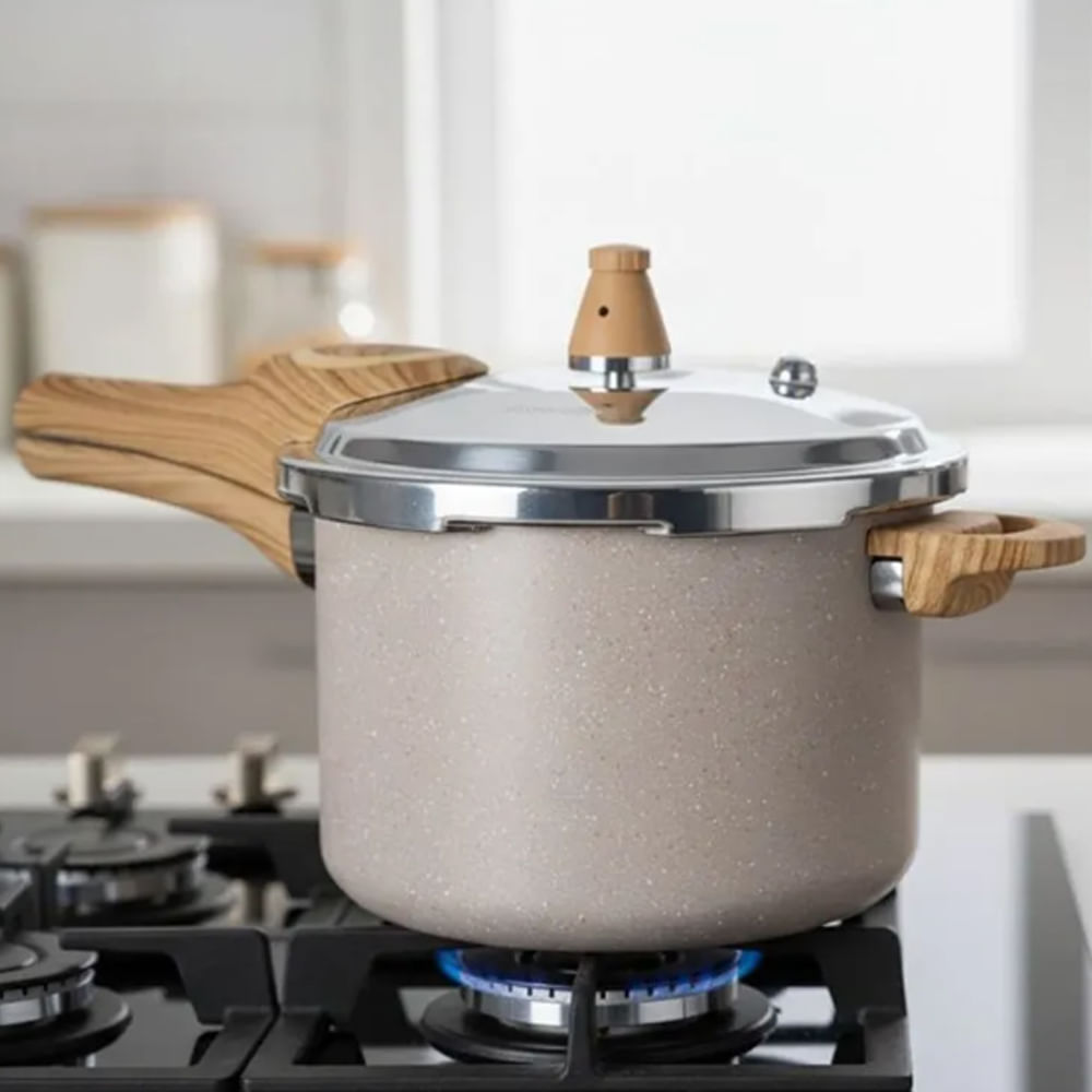 Panela de Pressão Brinox Pressure 4,2L | Fundo Indução, Cerâmica Antiaderente e 4 Dispositivos de Segurança - Imagem 4