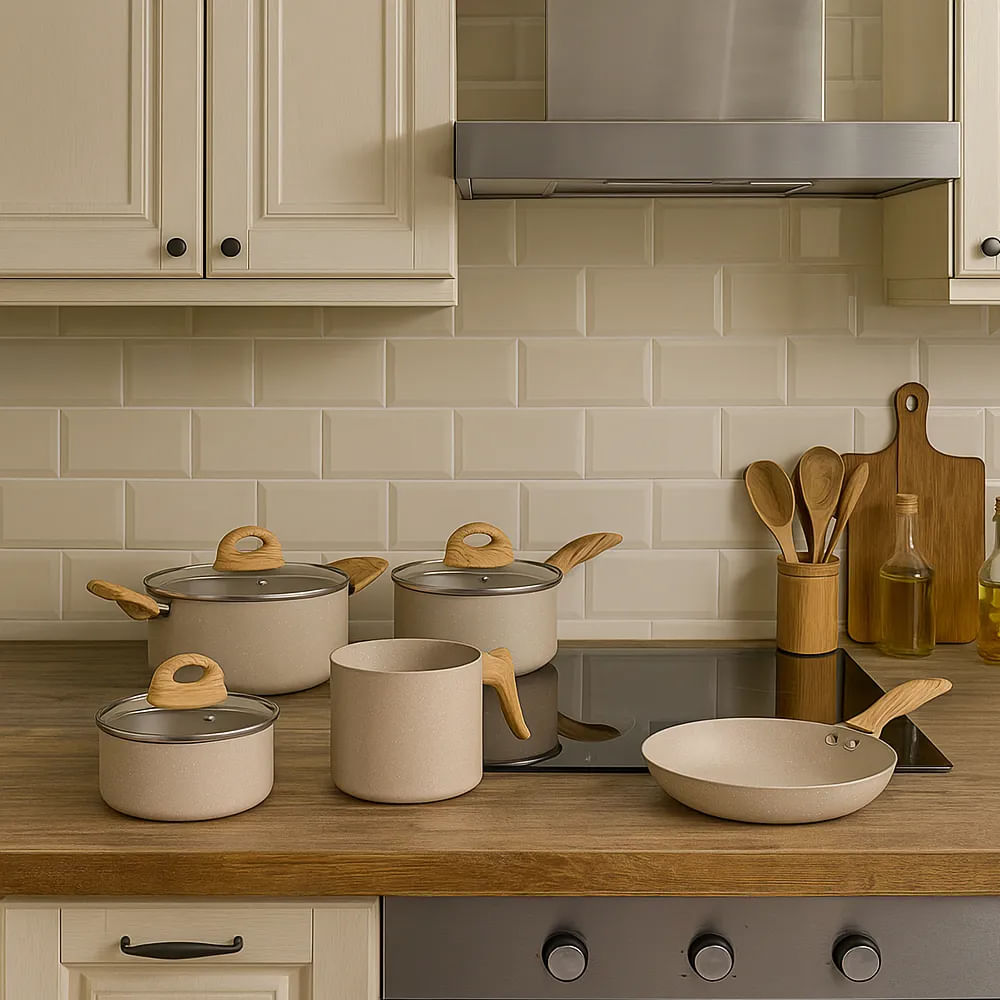 Jogo de Panelas Brinox 5 Peças Ceramic Life Smart Plus Areia | Indução e Antiaderente Mineral Resist - Imagem 6