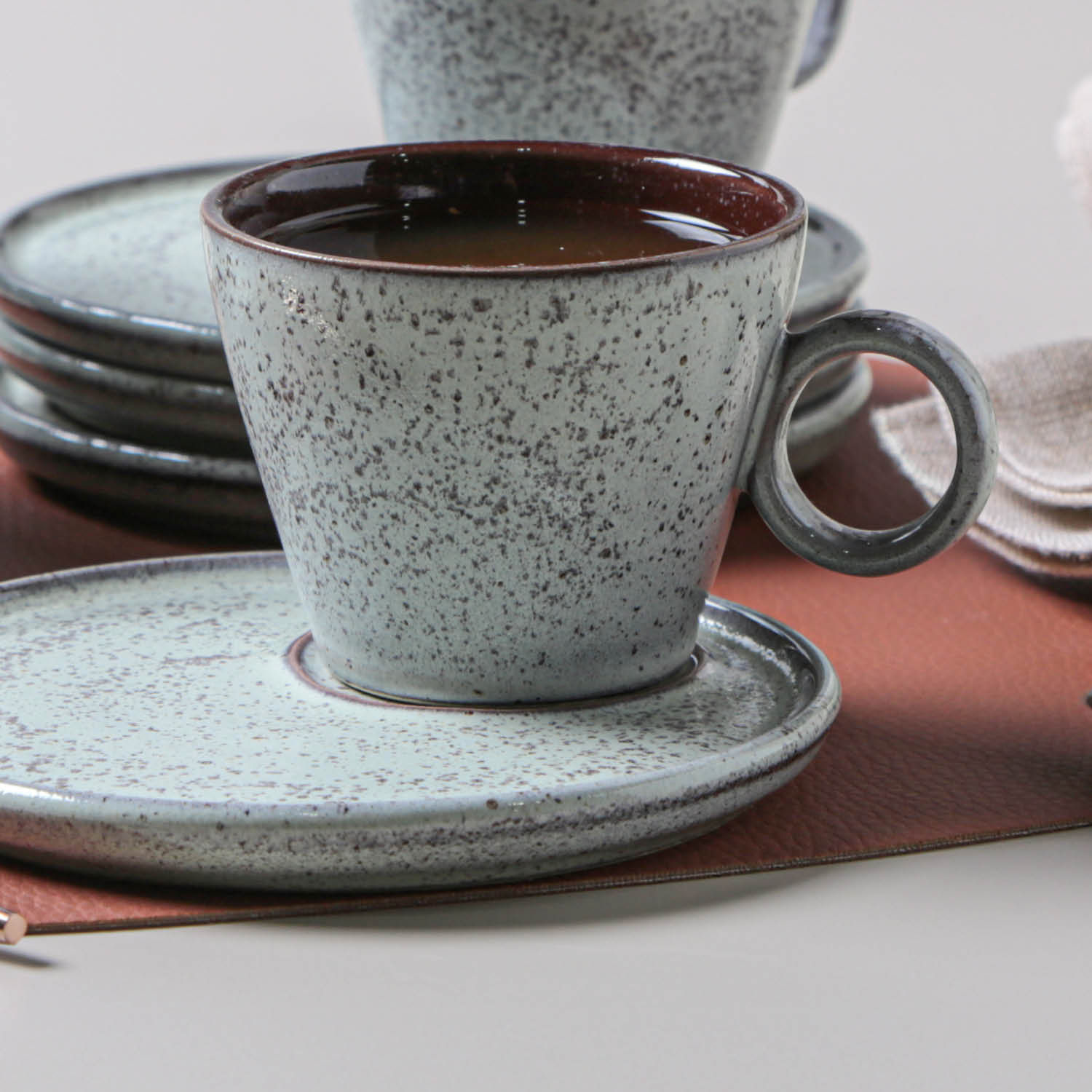 Conjunto com 6 Xícaras de Chá Neo com Pires Neo Pistache 210ml - Imagem 5