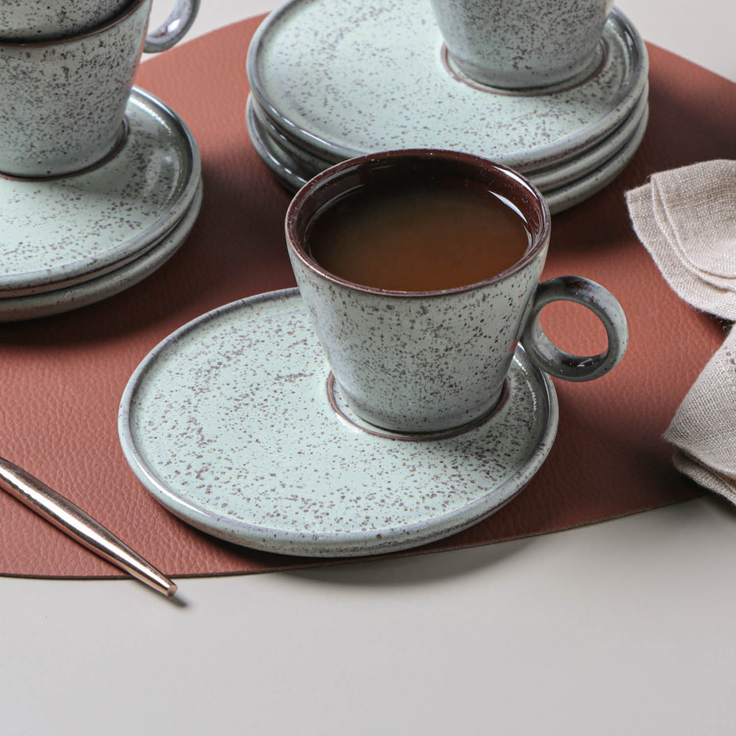 Conjunto com 6 Xícaras de Chá Neo com Pires Neo Pistache 210ml - Imagem 2