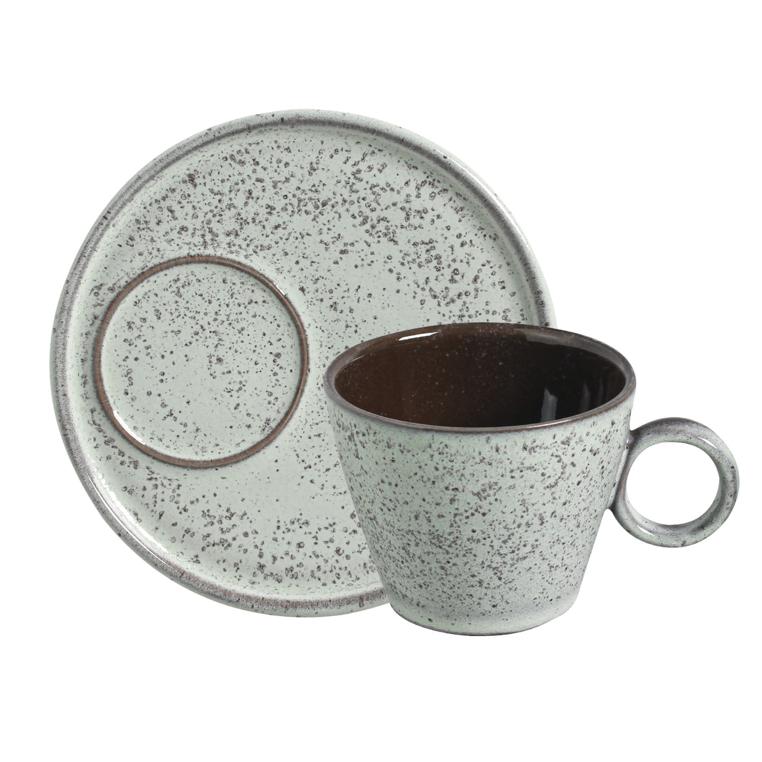 Conjunto com 6 Xícaras de Chá Neo com Pires Neo Pistache 210ml