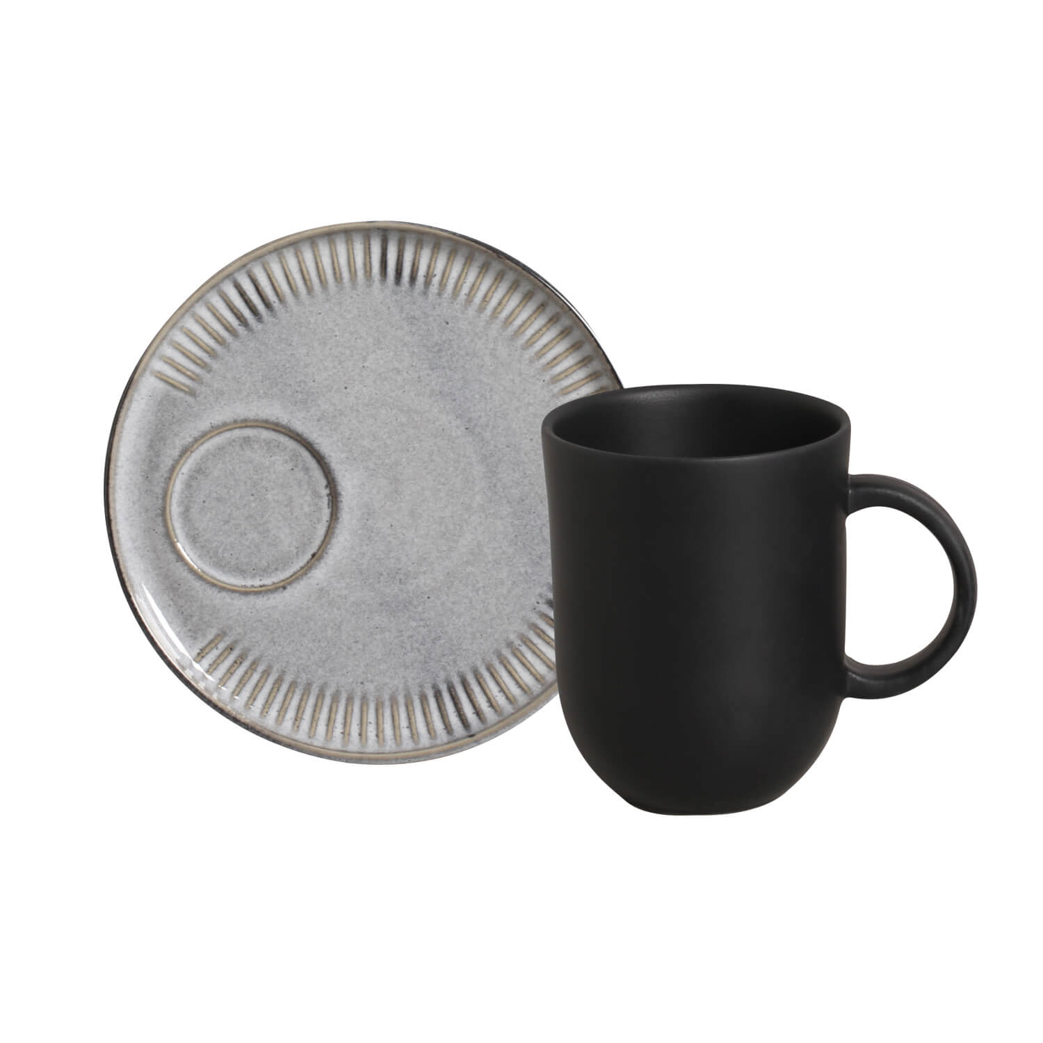 Kit Canecas Coup Stoneware com Pires Dust 330ML