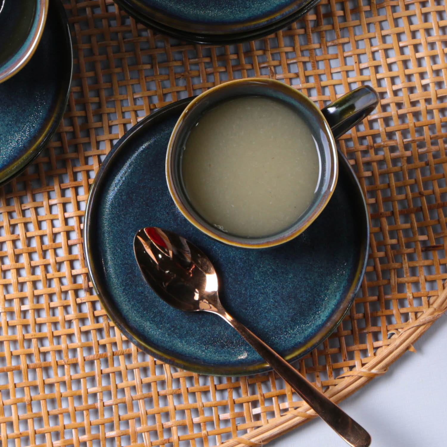 Conjunto com 6 Xícaras De Chá com 6 Pires Descentralizado Oceano 170ml - Imagem 3