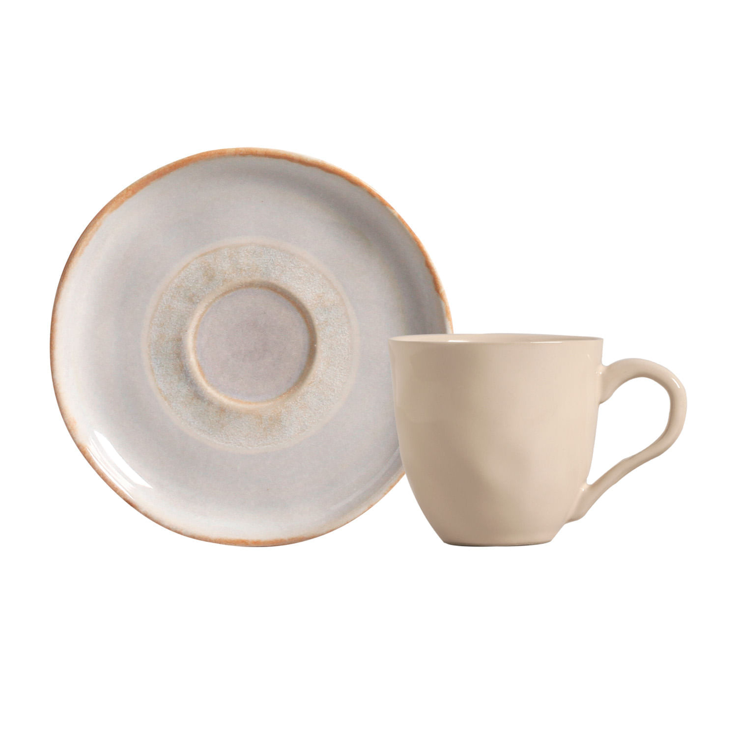 Conjunto com 6 Xícaras De Café com 6 Pires Bio Tempus 120ml