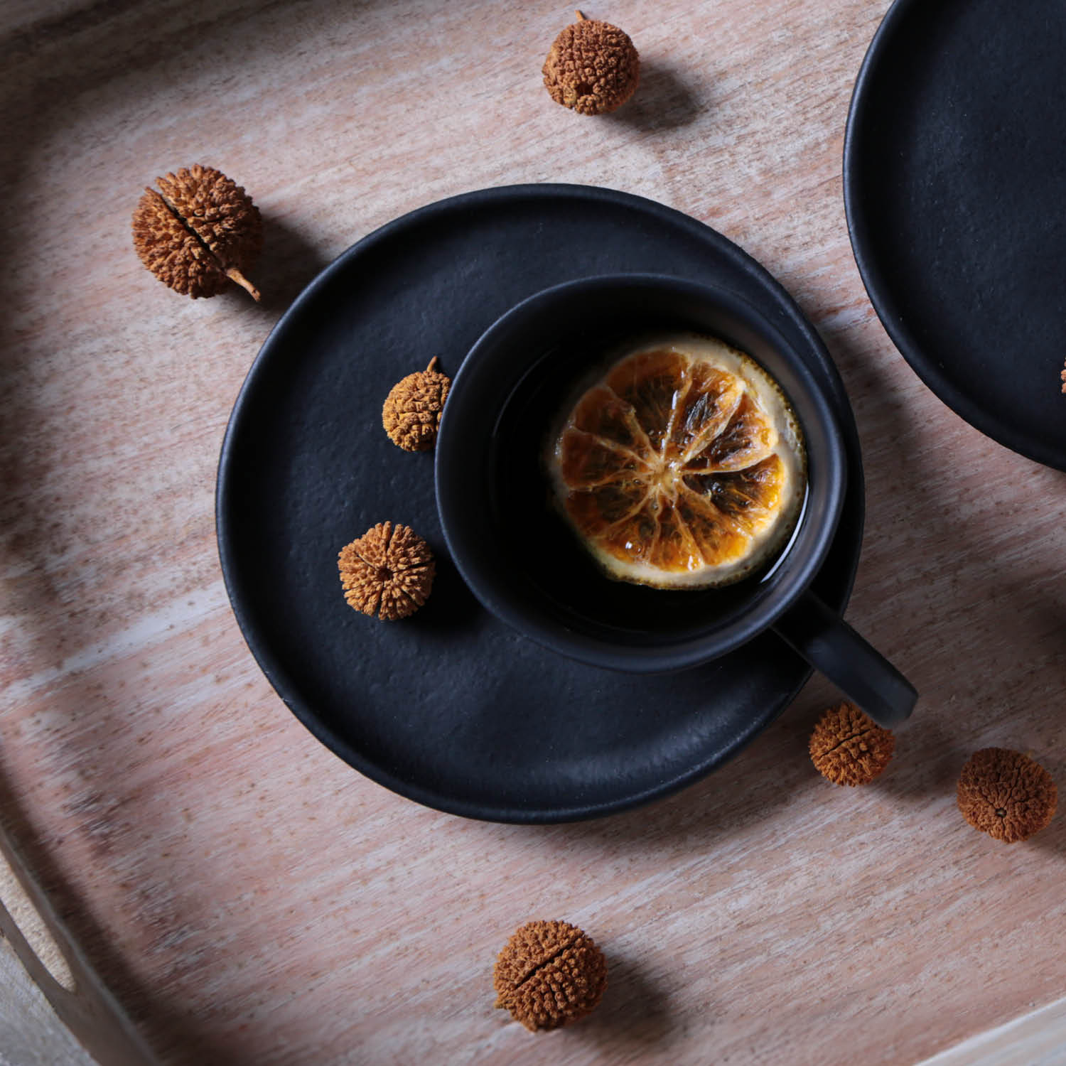 Conjunto com 6 Xícaras De Chá com 6 Pires Descentralizado Preto Matte 170ml - Imagem 3