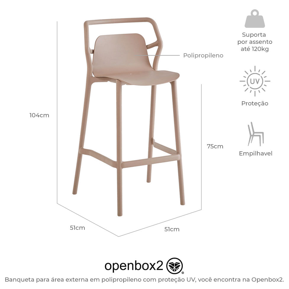 Banqueta para Área Externa Enjoy Fendi - Imagem 6