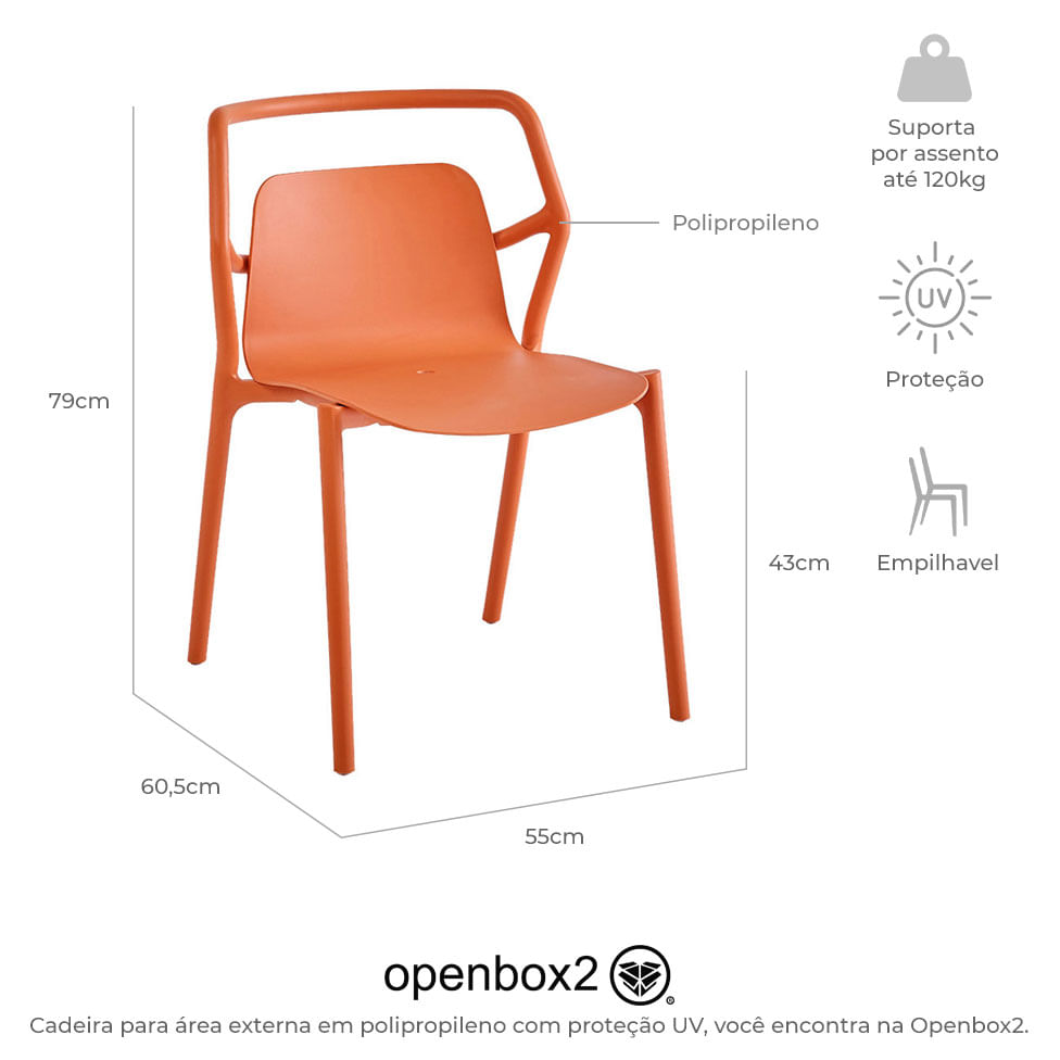 Cadeira para Área Externa Enjoy Pêssego - Imagem 6