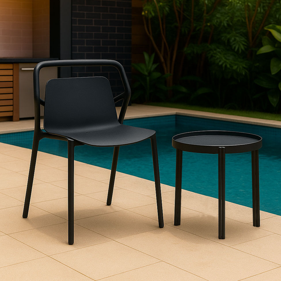 Mesa de Apoio para Área Externa Enjoy Preta - Imagem 2