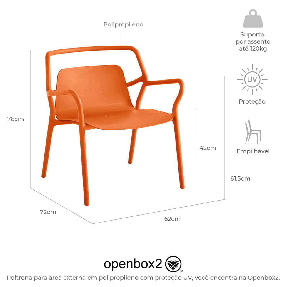 Poltrona para Área Externa Enjoy Pêssego - Imagem 6