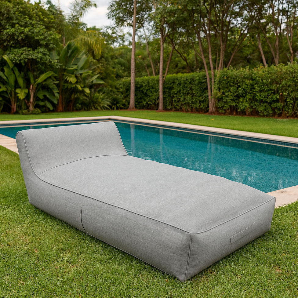 Espreguiçadeira Chaise Like Inflável Cinza - Imagem 5