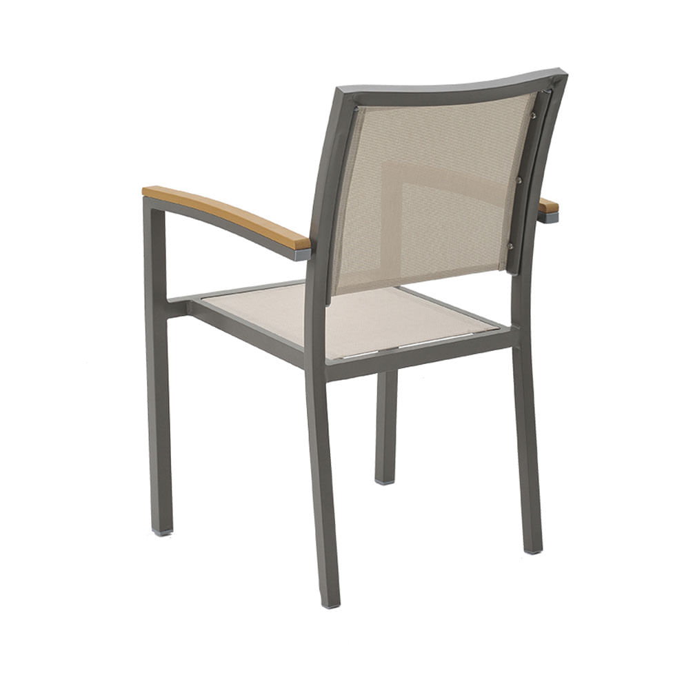 Cadeira Maragogi com Braço e Tela Mesh Bege - Imagem 4