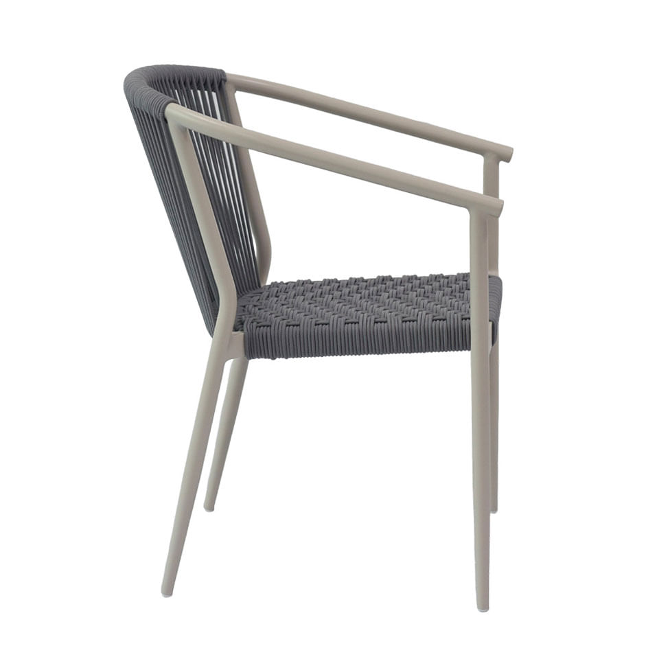 Cadeira Oliveta Areia com Corda Náutica Cinza - Imagem 2