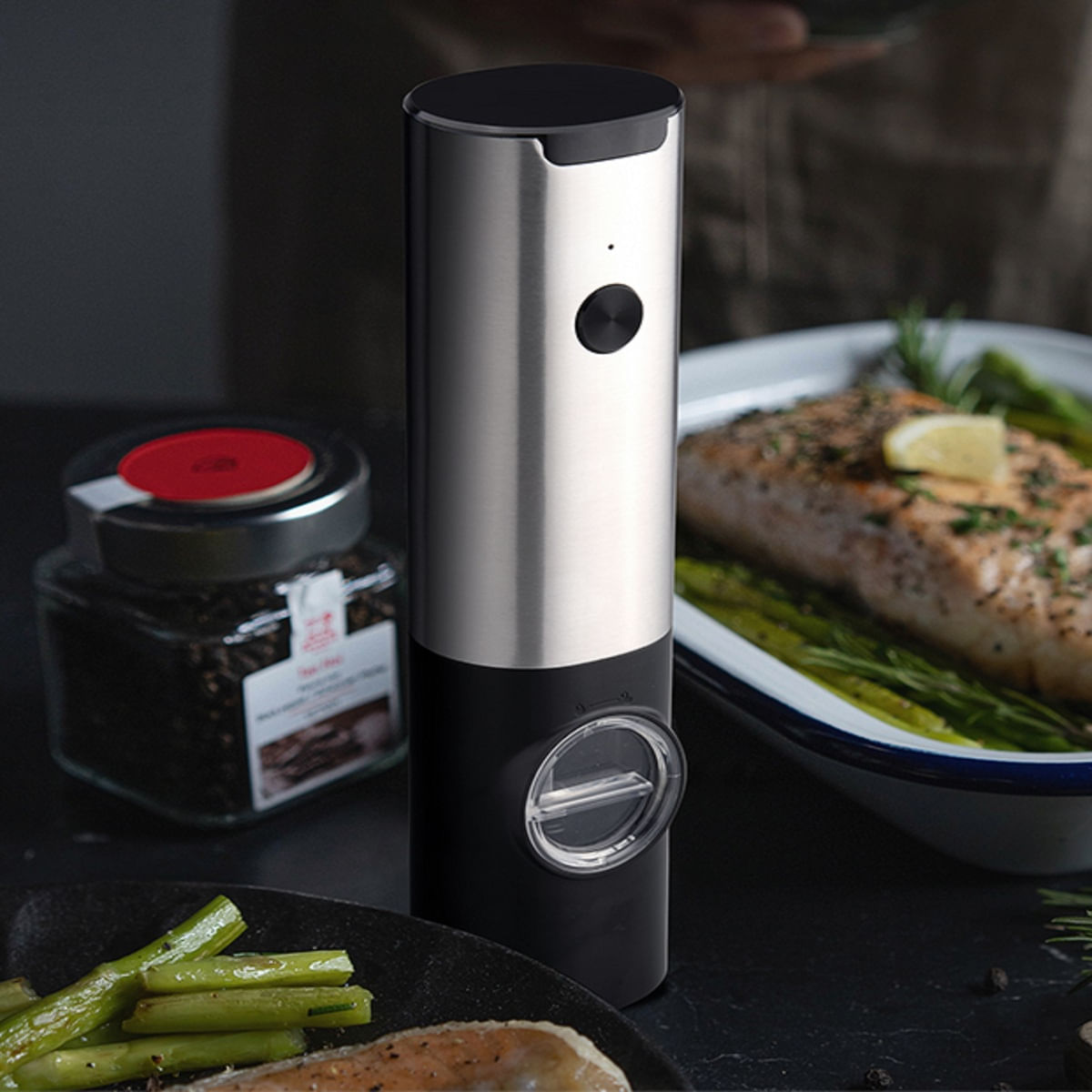 Moedor de Sal e Pimenta Elétrico Especiarias a Pilha Inox - Imagem 2