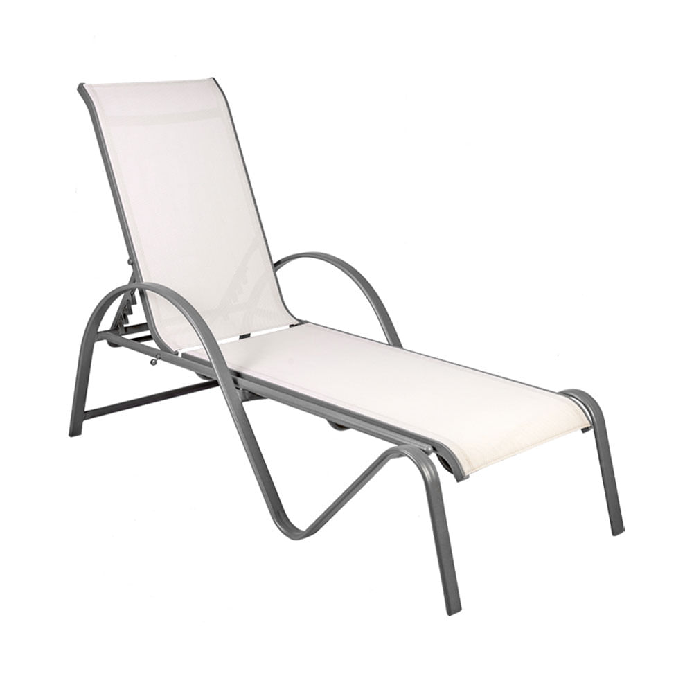 Espreguiçadeira Chaise Búzios com Tela Amêndoa