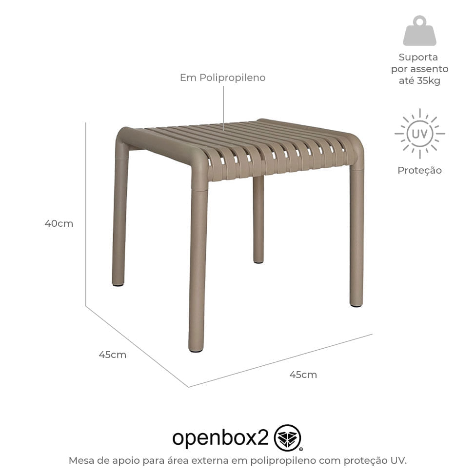 Mesa de Apoio Gávea Quadrada para Área Externa Fendi - Imagem 3