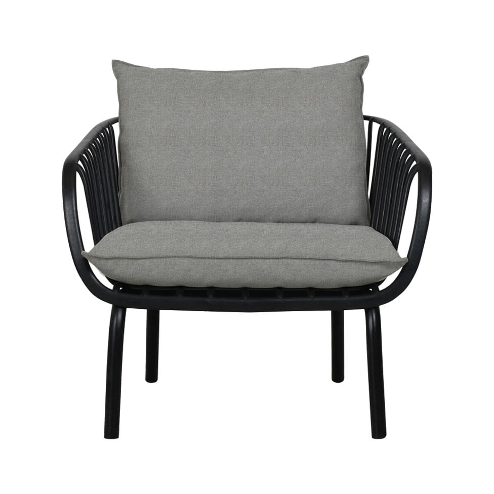 Poltrona Seiva para Área Externa Preta e Cinza - Imagem 2