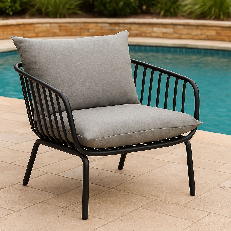 Poltrona Seiva para Área Externa Preta e Cinza - Imagem 5