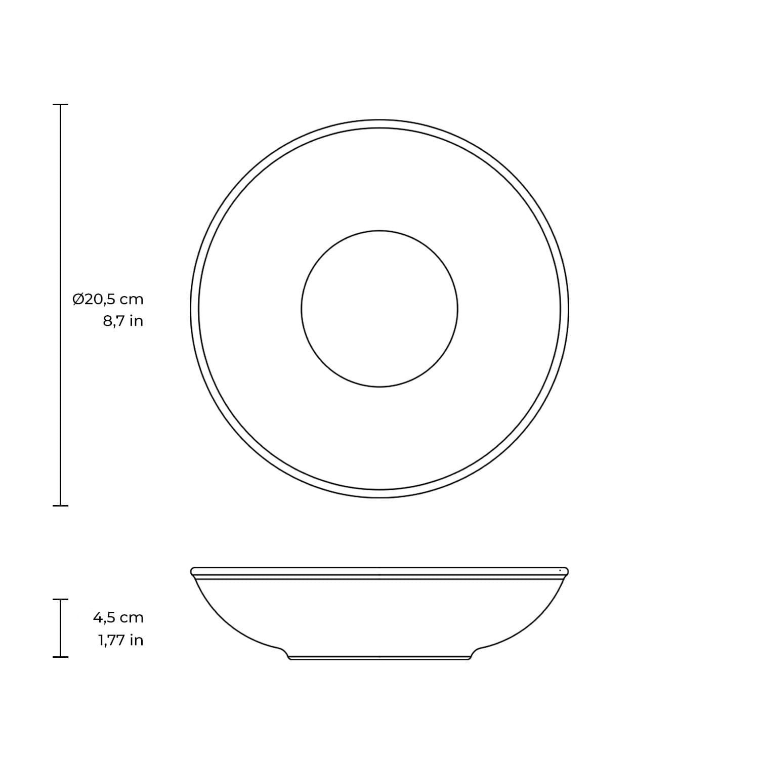 Conjunto com 12 Pratos Fundo Basic Dove Ø20,5cm 893ml - Imagem 8