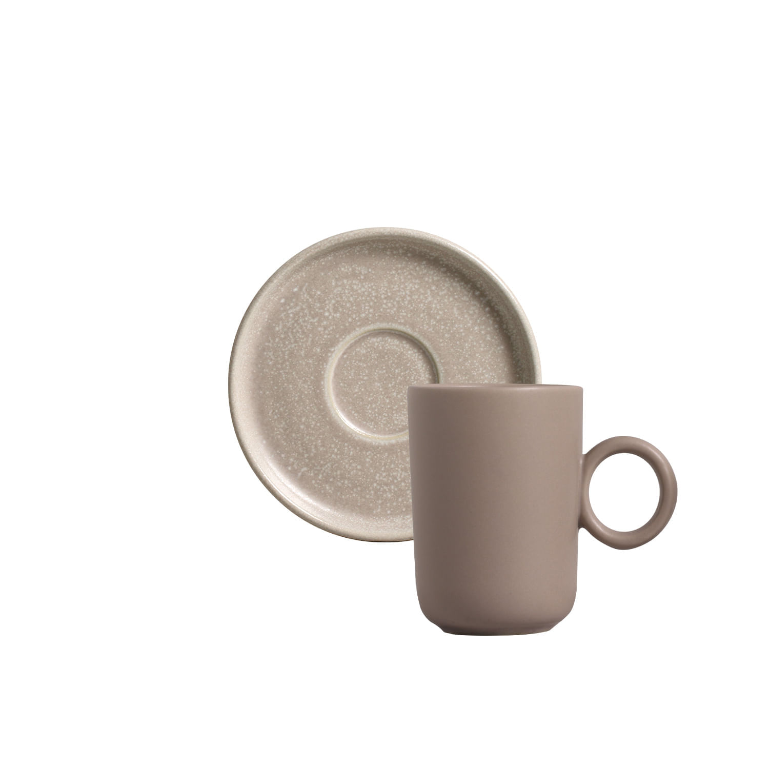 Conjunto com 12 Xícaras de Café com Pires Basic Sandy 90ml