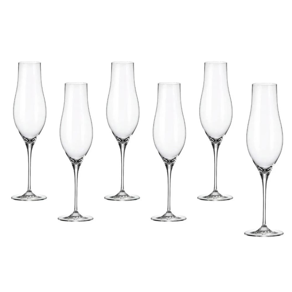 Jogo 6 Taças para Champanhe Limosa em Cristal Ecológico 300ml