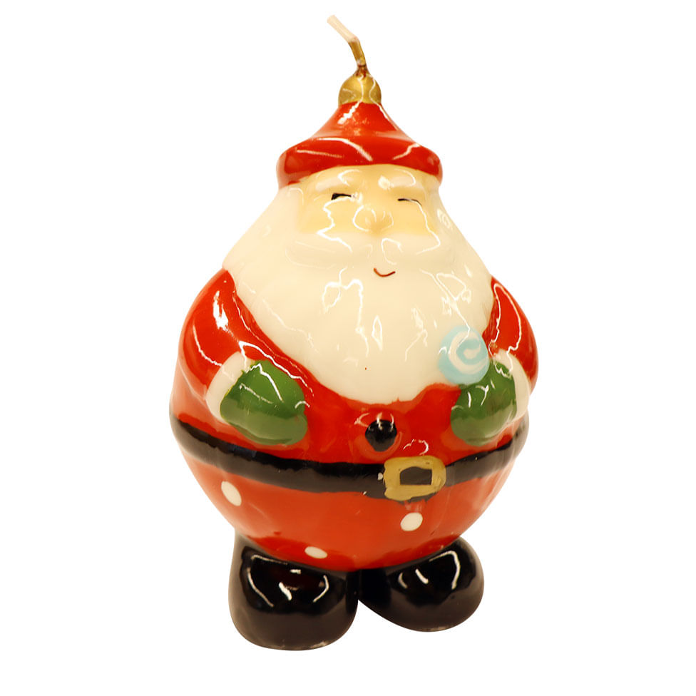 Vela Decorativa Papai Noel Parafina Vermelha e Branca