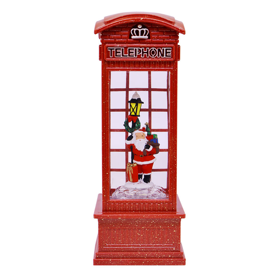 Enfeite Natalino Cabina Telefônica com Led e USB