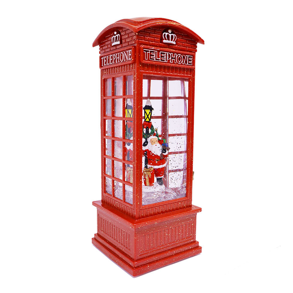 Enfeite Natalino Cabina Telefônica com Led e USB - Imagem 2