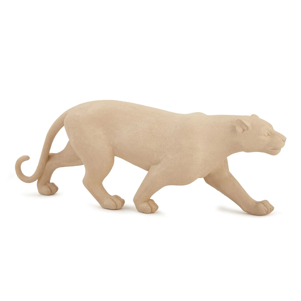 Escultura Decorativa Leopardo em Poliresina 38cm