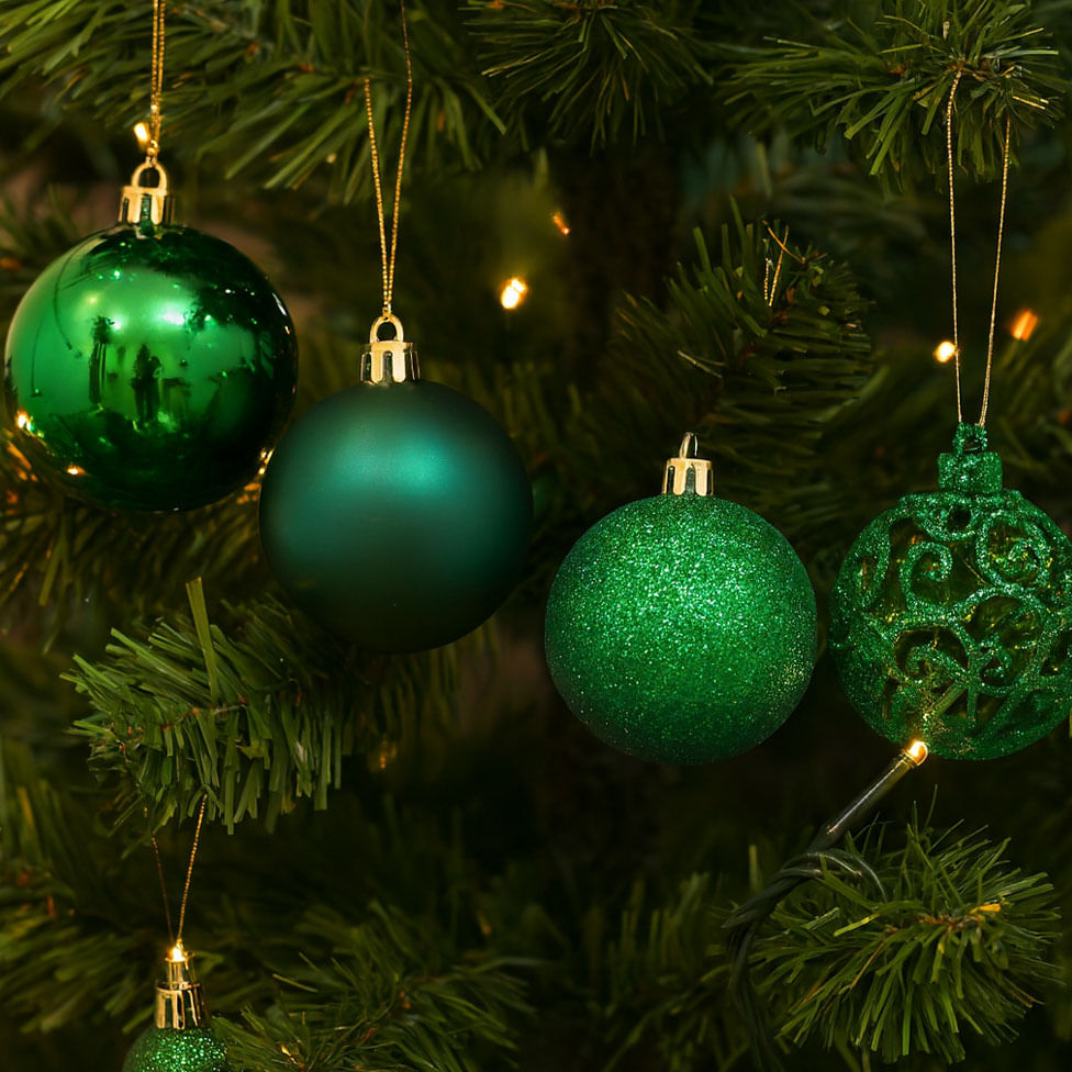 Bolas Decorativa Mista para Árvore de Natal Verde - Imagem 3