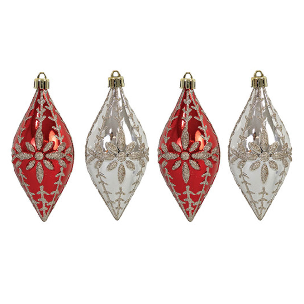 Enfeite Decorativo Pingente para Natal Dourado e Vermelho