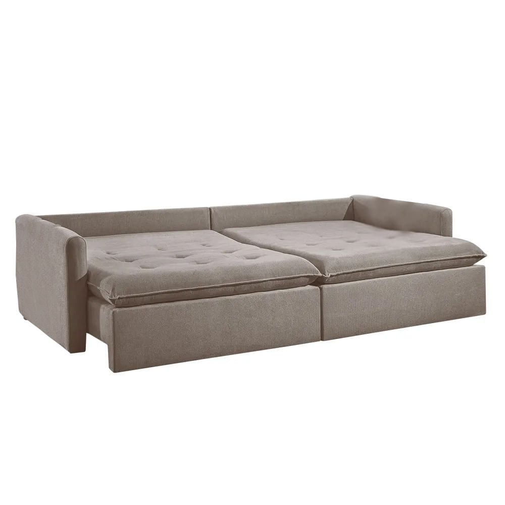 Sofá Texas Retrátil e Reclinável sem Caixa em Linho Cinza 2,04m - Imagem 2