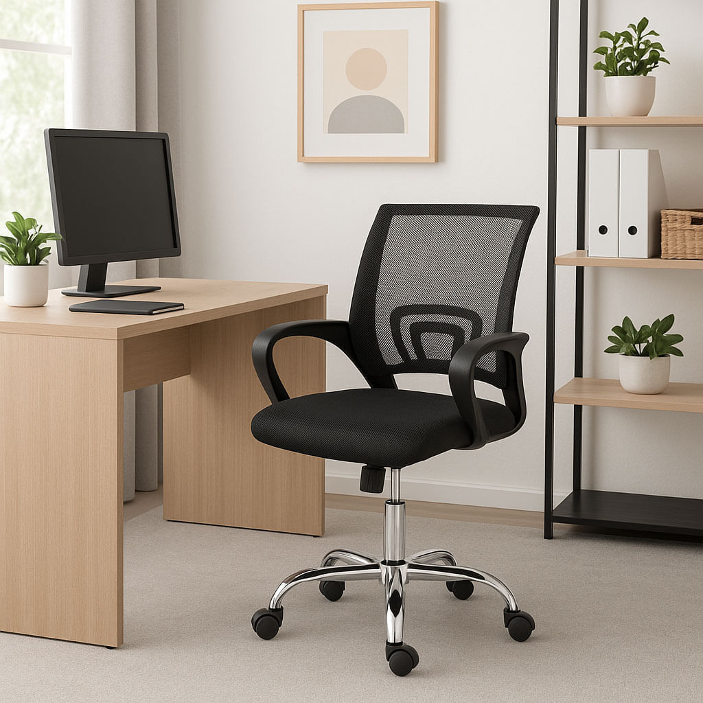 Cadeira Office Tokio Baixa com Rodizio Preta - Imagem 2