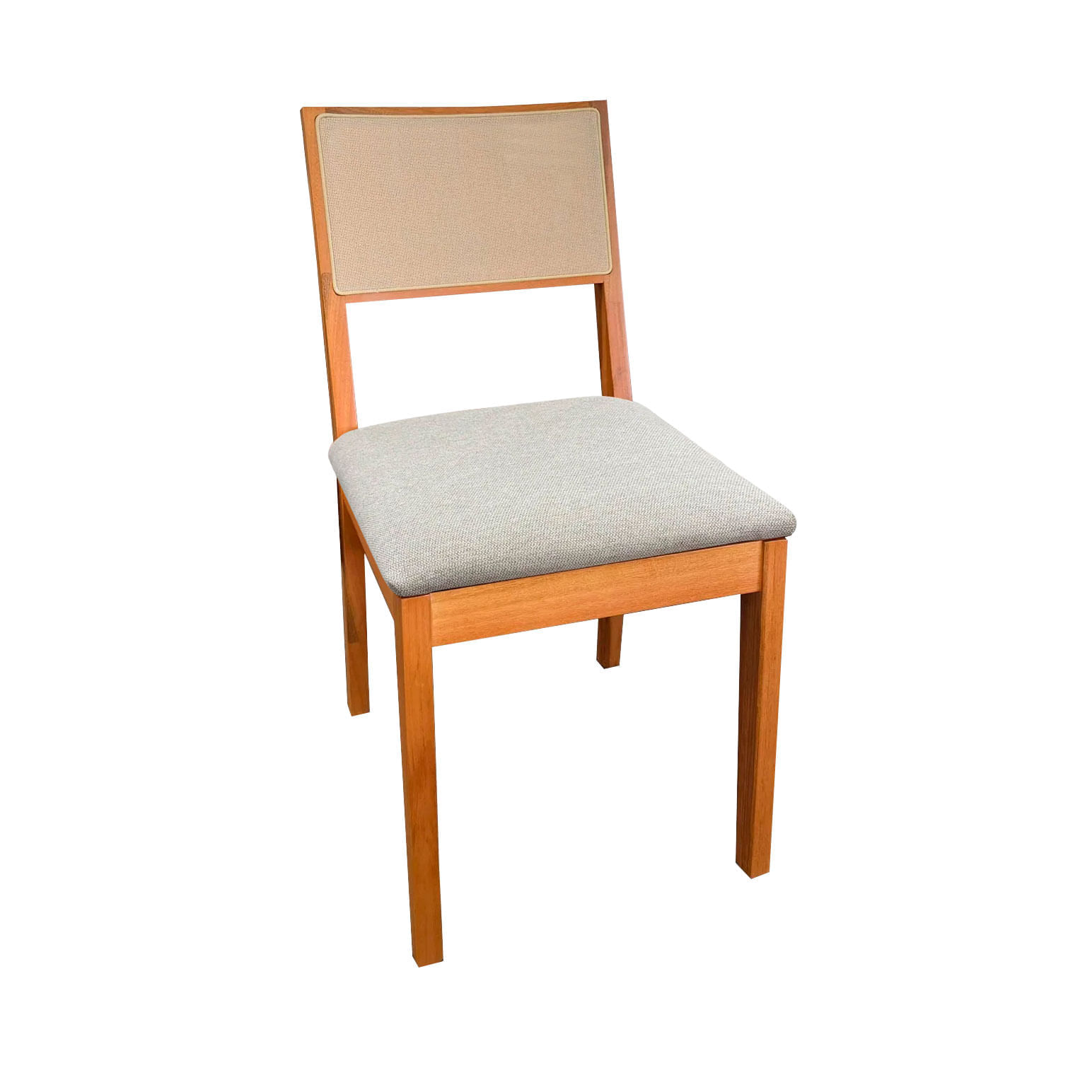 Kit com 2 Cadeiras Alice em Linho Bege com Base Amêndoa - Imagem 2