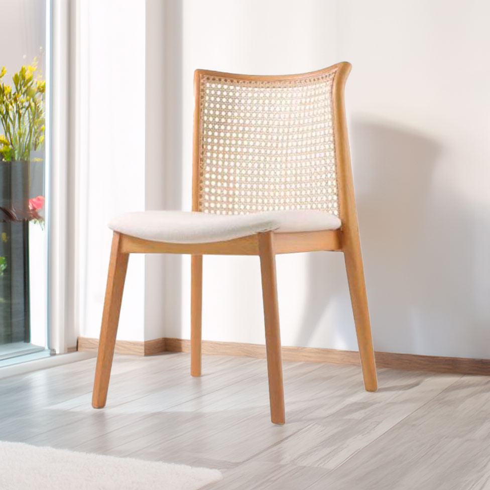 Cadeira de Jantar Sellenium em Linho Cru Base Taure - Imagem 3