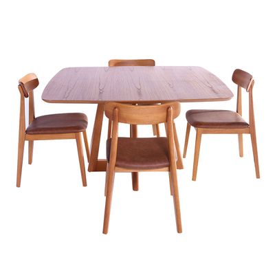 190680_Kit-Mesa-de-Jantar-Prosa-135x135-Tampo-Cin-Mel-Base-madeira-Mel-Com-4-Cadeira-Premium-Courino-180-Base-mel_01