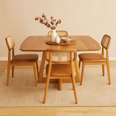 190683_Kit-Mesa-de-Jantar-Prosa-135x135-Tampo-Cin-Mel-Base-madeira-Mel-Com-4-Cadeira-Duna-em-Corino-Base-mel_08