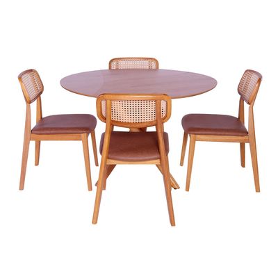 190667_Kit-Mesa-de-Jantar-Sellenium-Rd-120-Tampo-Cin-Mel-Base-madeira-Mel-Com-4-Cadeiras-Duna-Carino-130-Base-mel_01