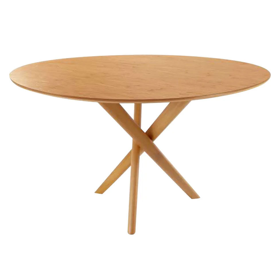 Conjunto Mesa de Jantar Redonda e 4 Cadeiras Sellenium em Linho Cru - Imagem 2