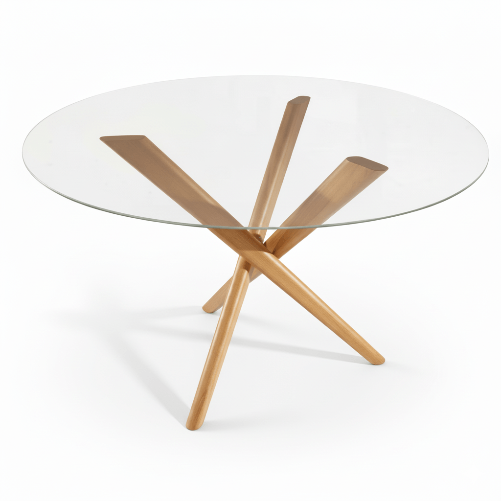 Conjunto Mesa de Jantar Redonda Verso e 4 Cadeiras Sellenium em Linho Cru - Imagem 2