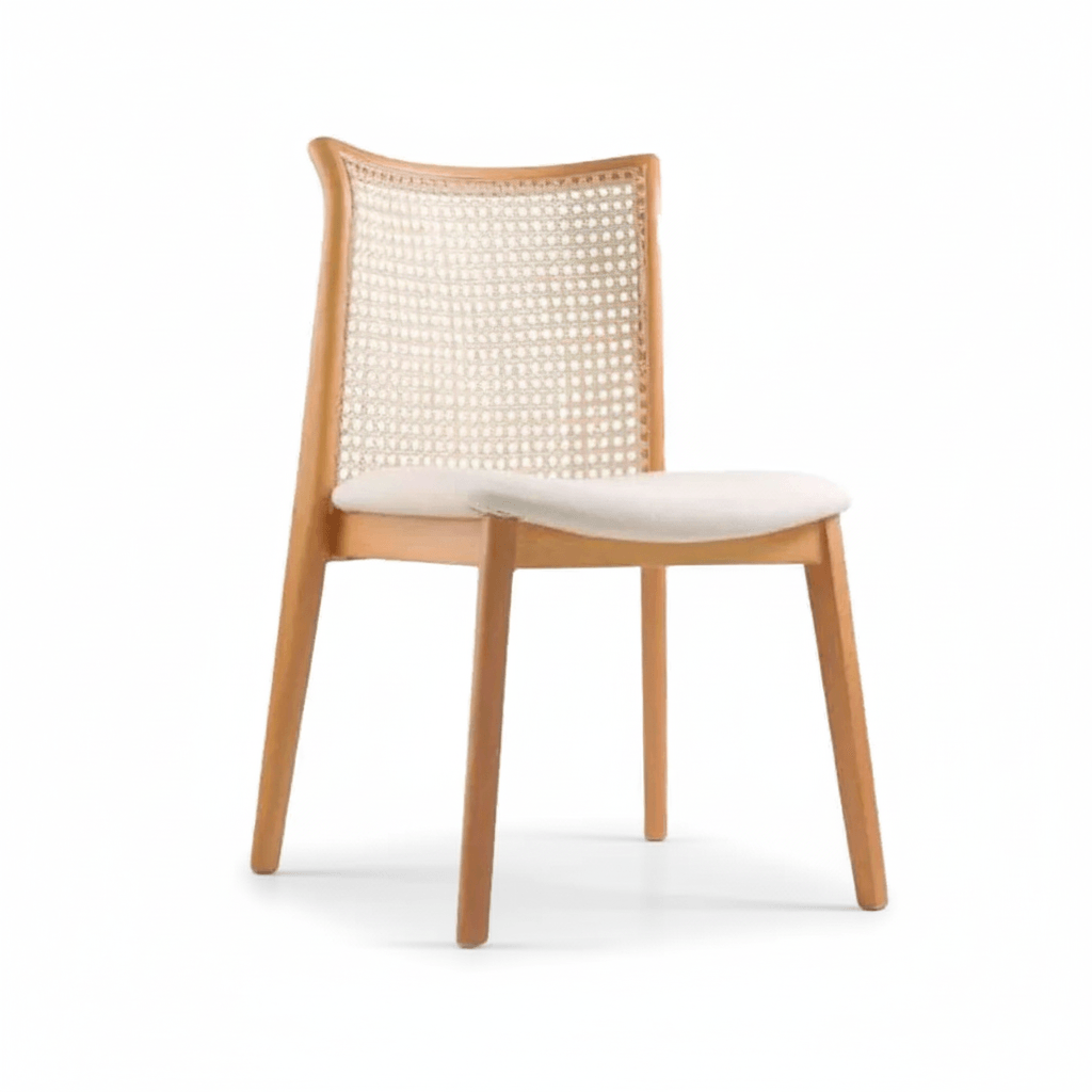 Conjunto Mesa de Jantar Redonda Verso e 4 Cadeiras Sellenium em Linho Cru - Imagem 3