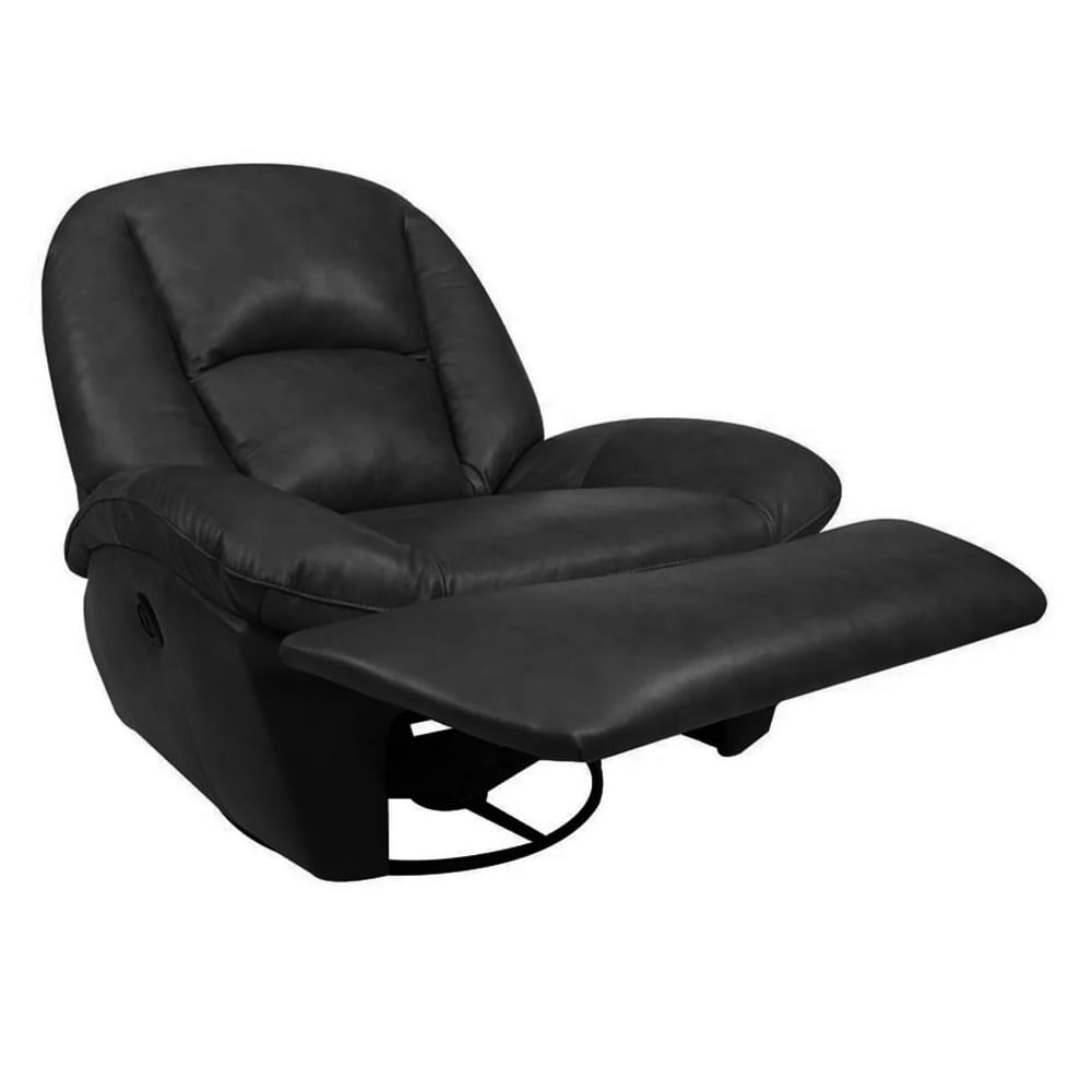 Poltrona Cozy em Couro Preta com Glider Elétrica - Imagem 2