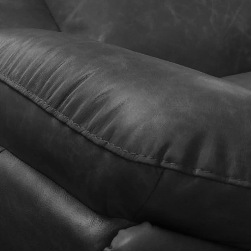 Poltrona Cozy em Couro Preta com Glider Elétrica - Imagem 4