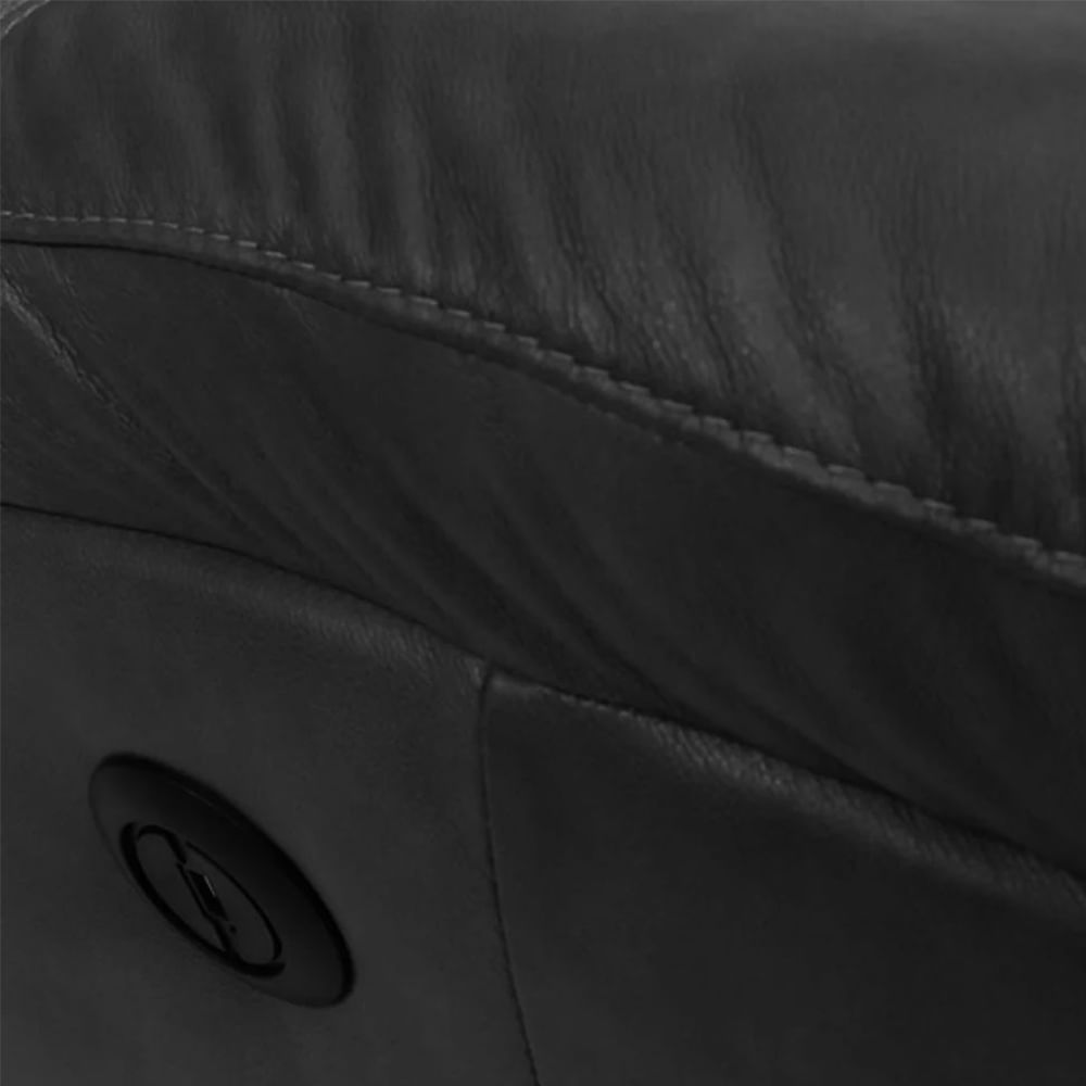 Poltrona Cozy em Couro Preta com Glider Elétrica - Imagem 5