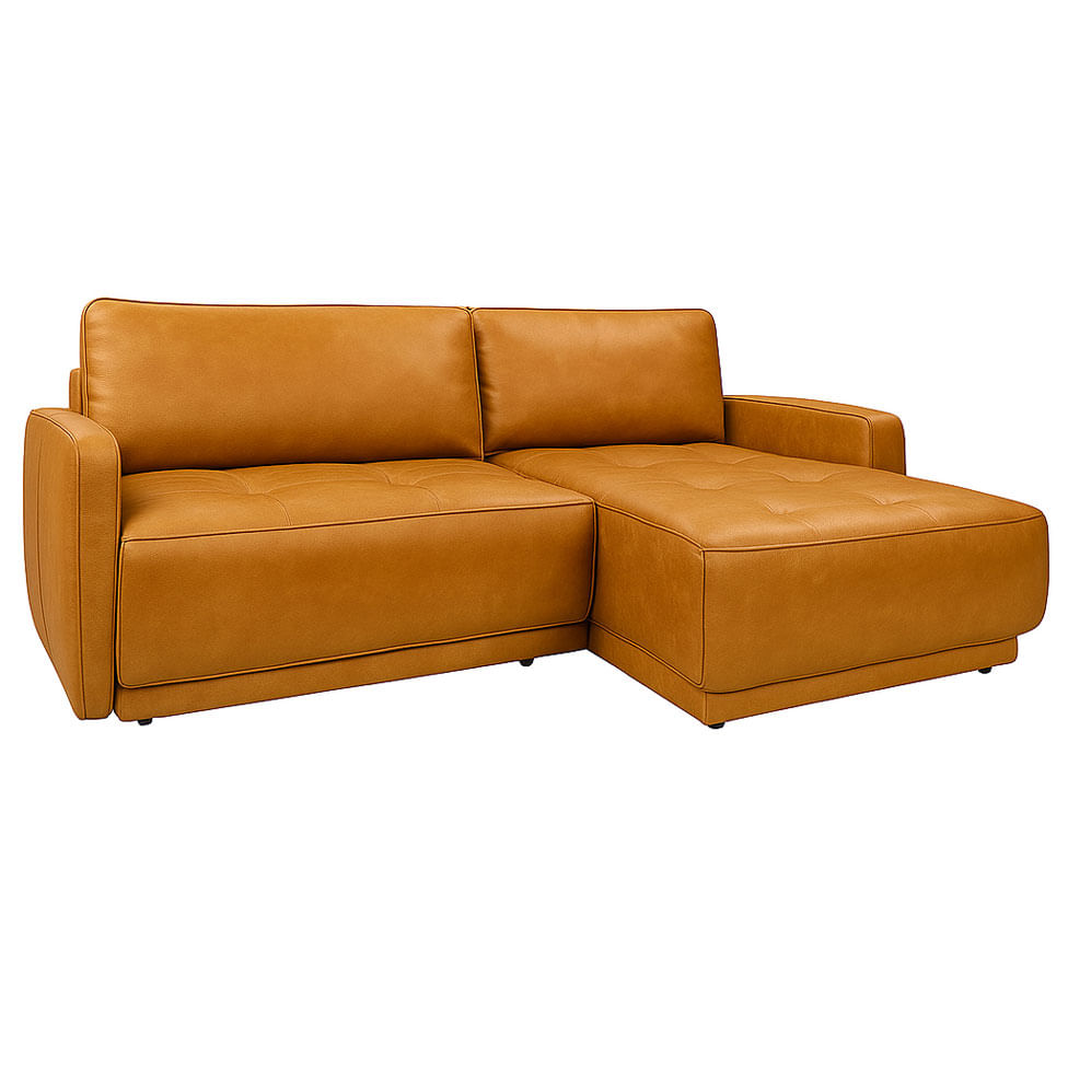 Sofá Duno Soft Brown em Couro 2,20m